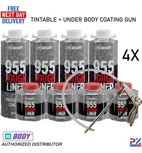 HB BODY 955 Liner Kit – Tintable 4 Bottles + Gun & Hardener – Complete Set